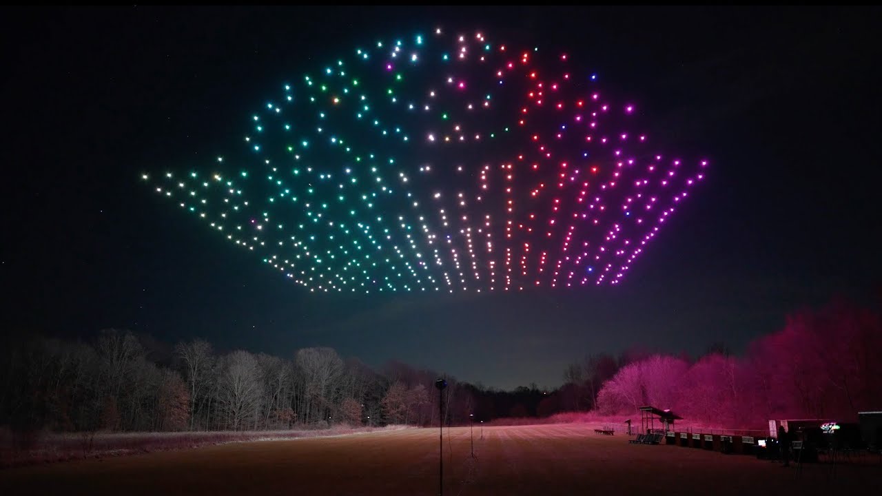 Drone light show display