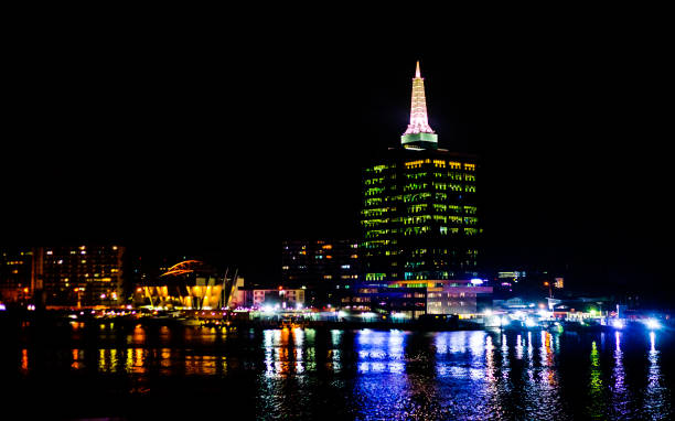 Lagos skyline at night